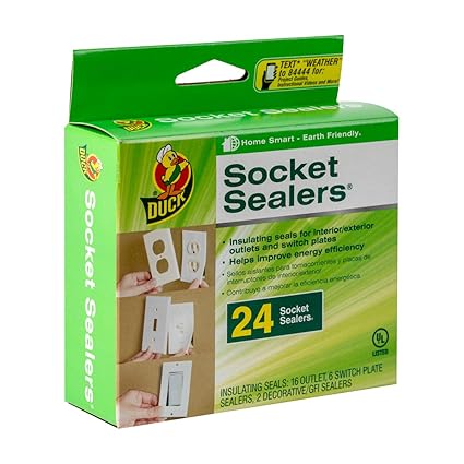 Duck Brand 283333 Socket Sealers Variety Pack, 16 Outlet Sealers and 6 Switch Plates, 2 Decorative Covers, White