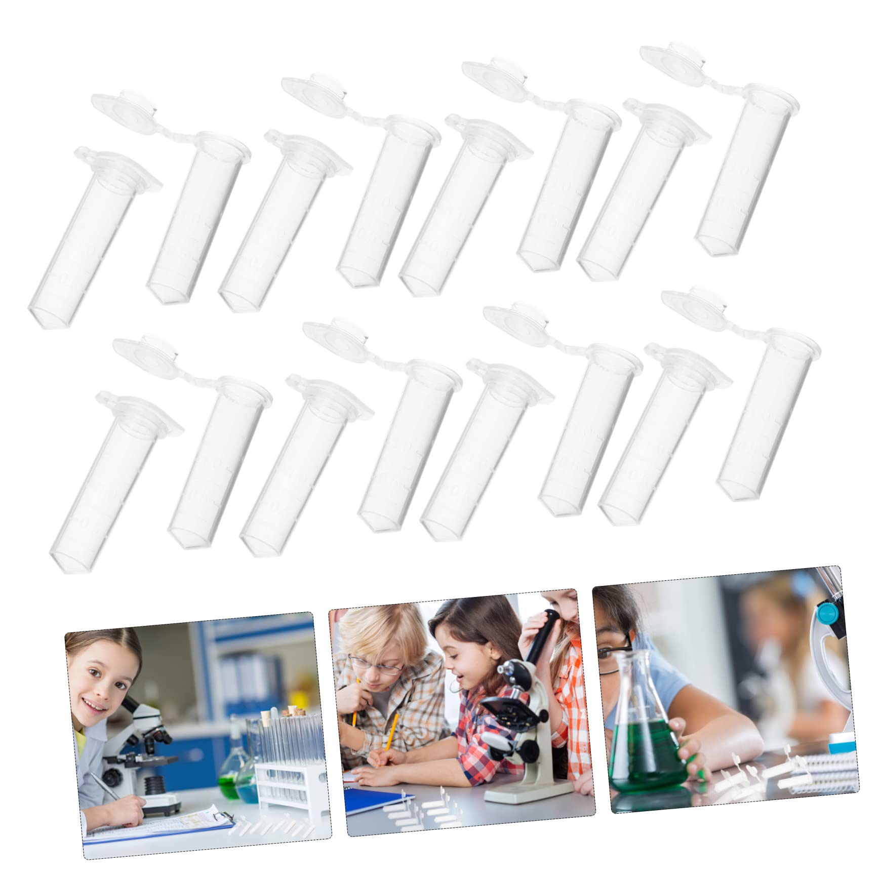 Cabilock 500piezas Tubos De Centrífuga Pequeños De Plástico Con Tapa Para Experimentos Laboratorio Tubos De Ensayo Para Ciencias Con Graduación Recipientes Para Muestras