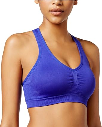Ideology Low-Impact Racerback Moisture Wicking Sports Bra with Removable Pads, Blazing Purple, Small