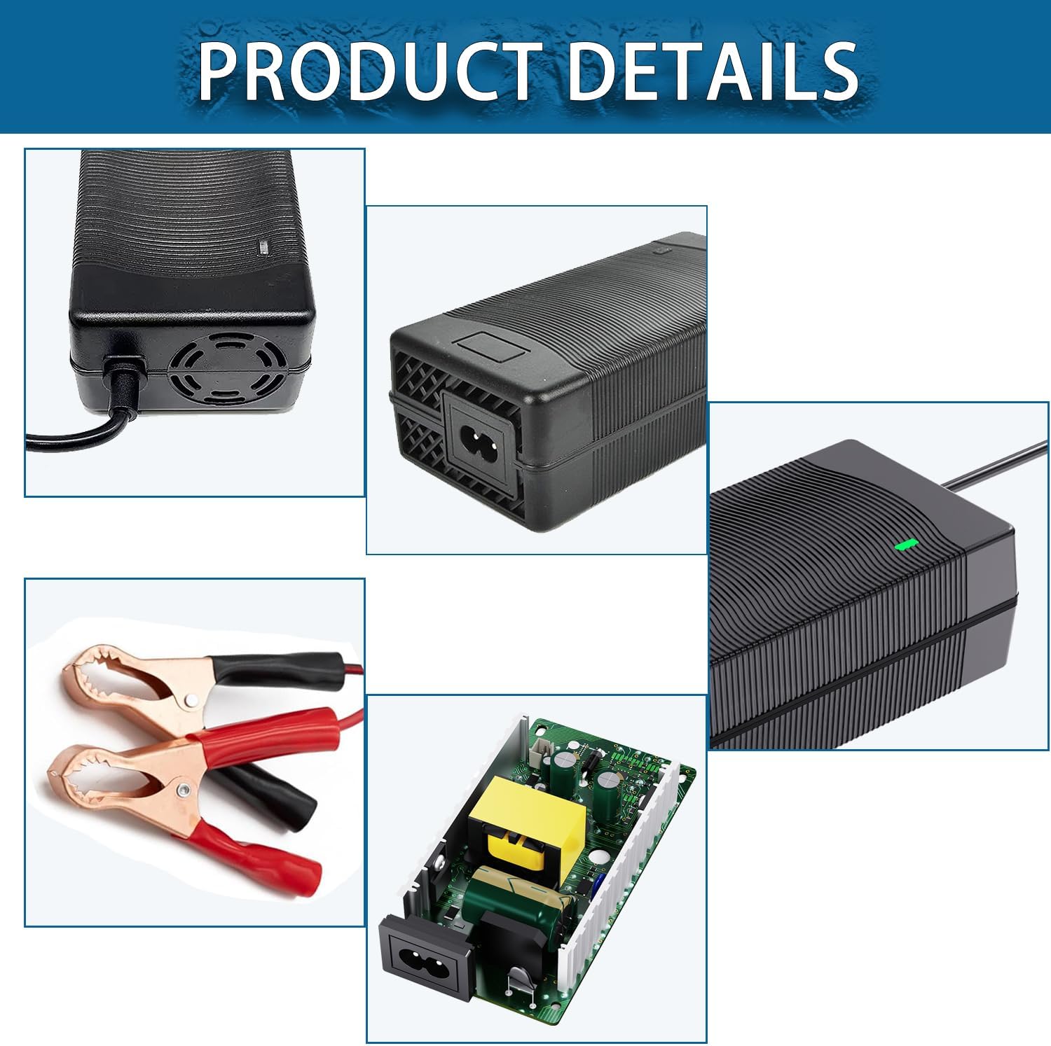 QDD 29.2V 5A LiFePO4 Battery Charger Trickle Charger, Battery Maintainer, with Cooling Fan for 8S 24V 25.6V LiFePO4 Battery Pack