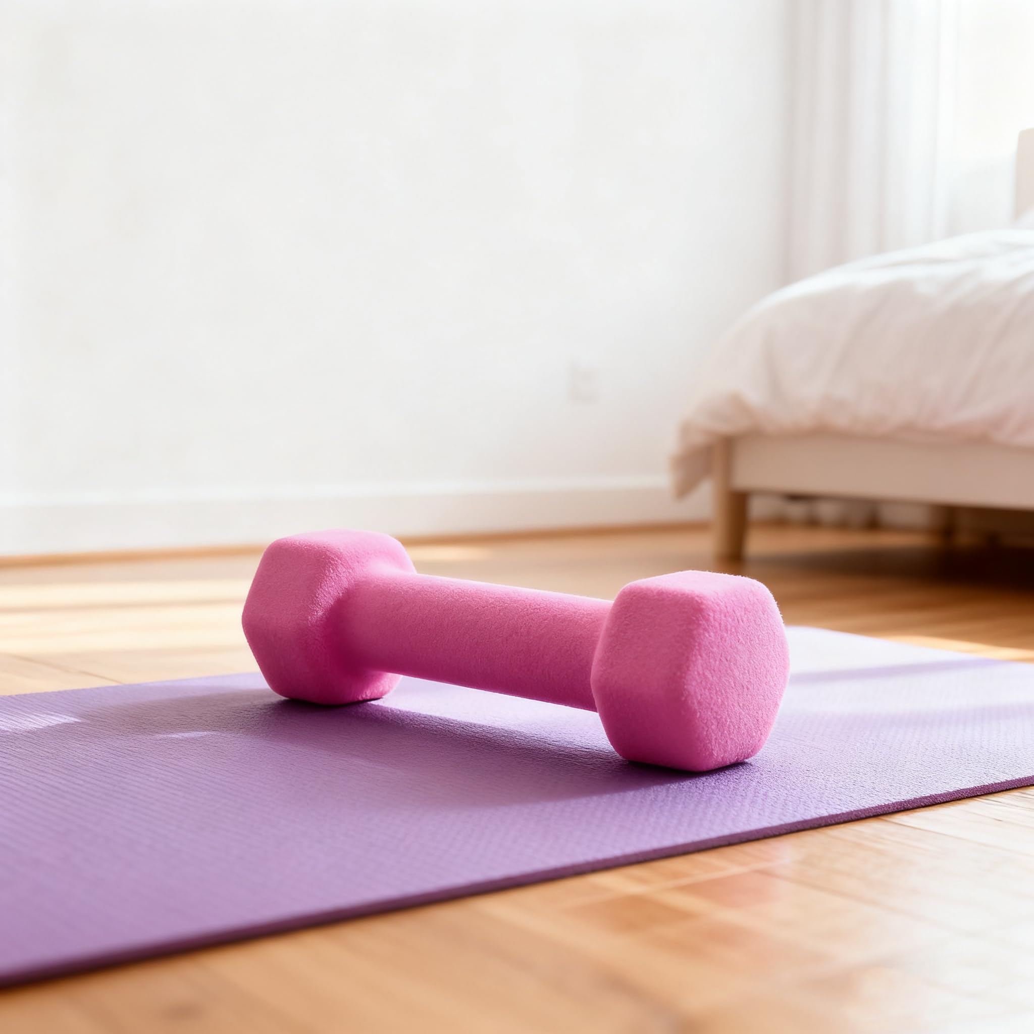 1lb Neoprene Dumbbell - Single Pink Hand Weight for Home Gym Strength Training Fitness Workout