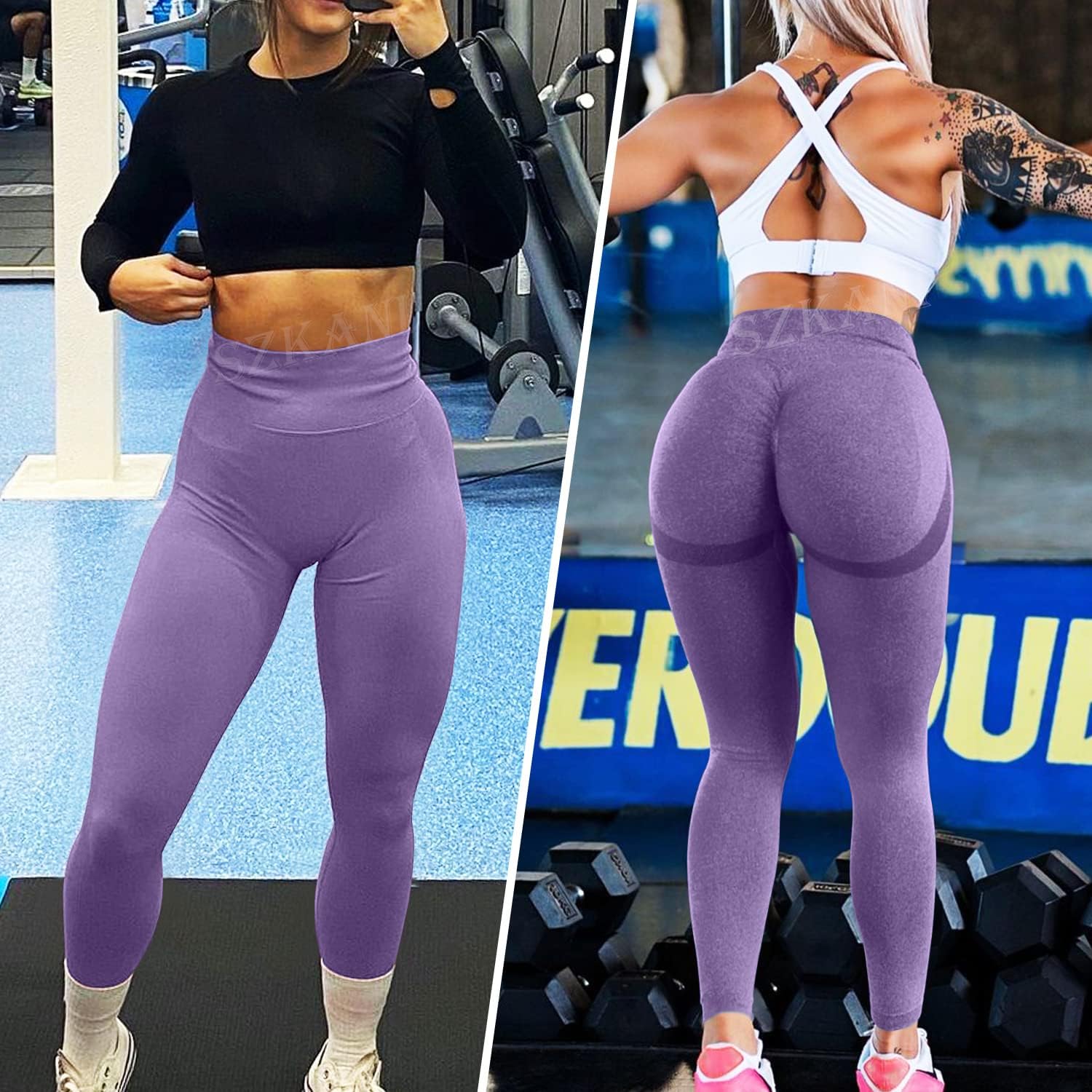 SZKANI Butt Lifting Leggings for Women Booty High Waisted Workout Yoga Pants Scrunch Butt Gym Seamless Booty Tight - Image 2