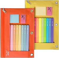 Vista 26 de Mr. Pen Estuche de tela para lápices con 3 agujeros para carpeta, color negro, juego de 2