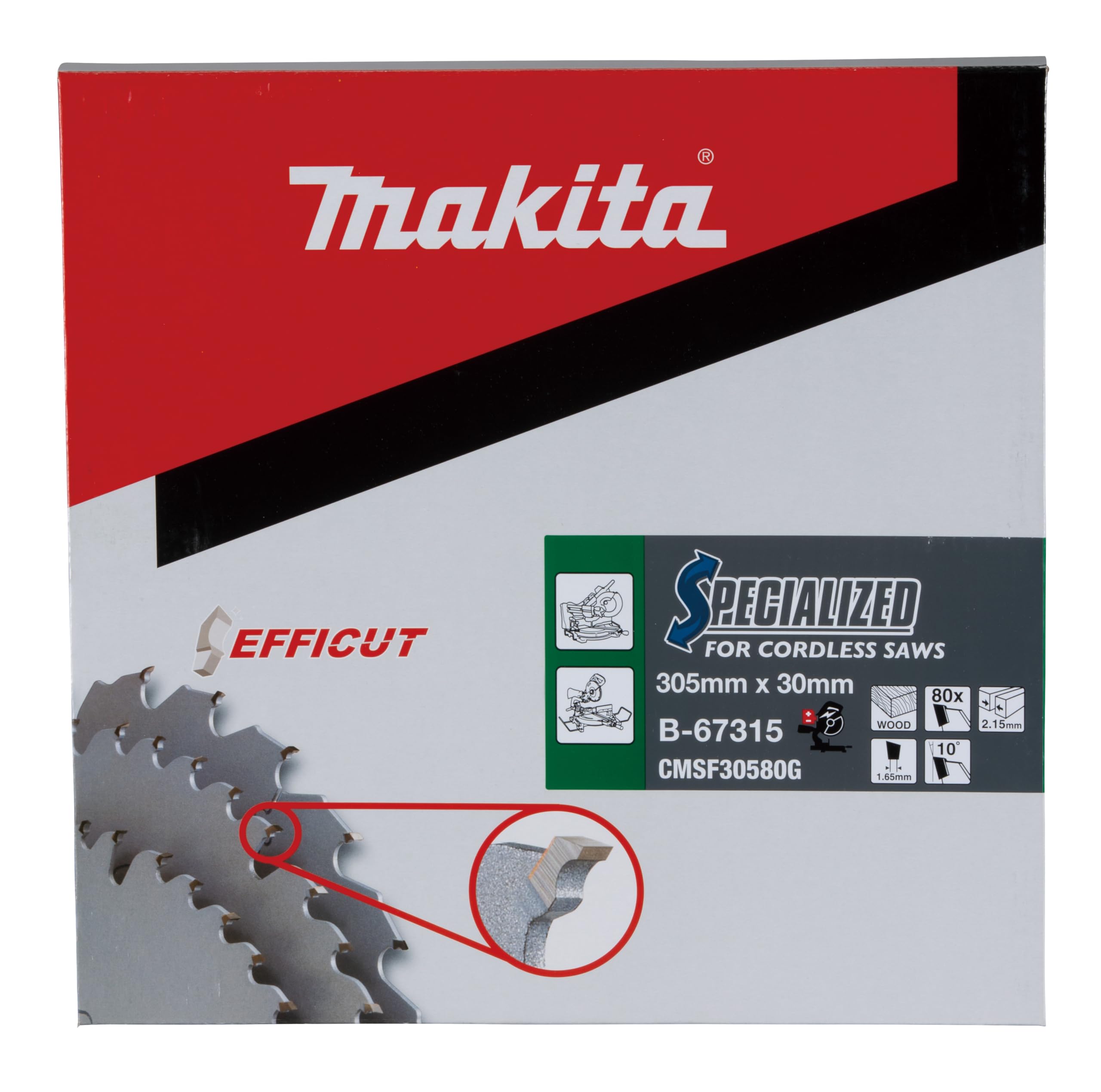 Makita B-67321 Lama Efficut TCT Sega Circolare 305x30mm • 100 Denti 2,15mm Legno