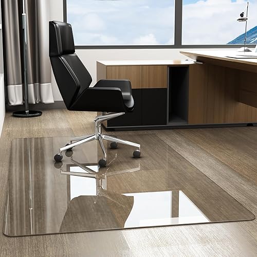 Tapetes resistentes para sillas para suelos de madera dura, 36 x 48 pulgadas, antideslizante, protector de oficina y computadora debajo del