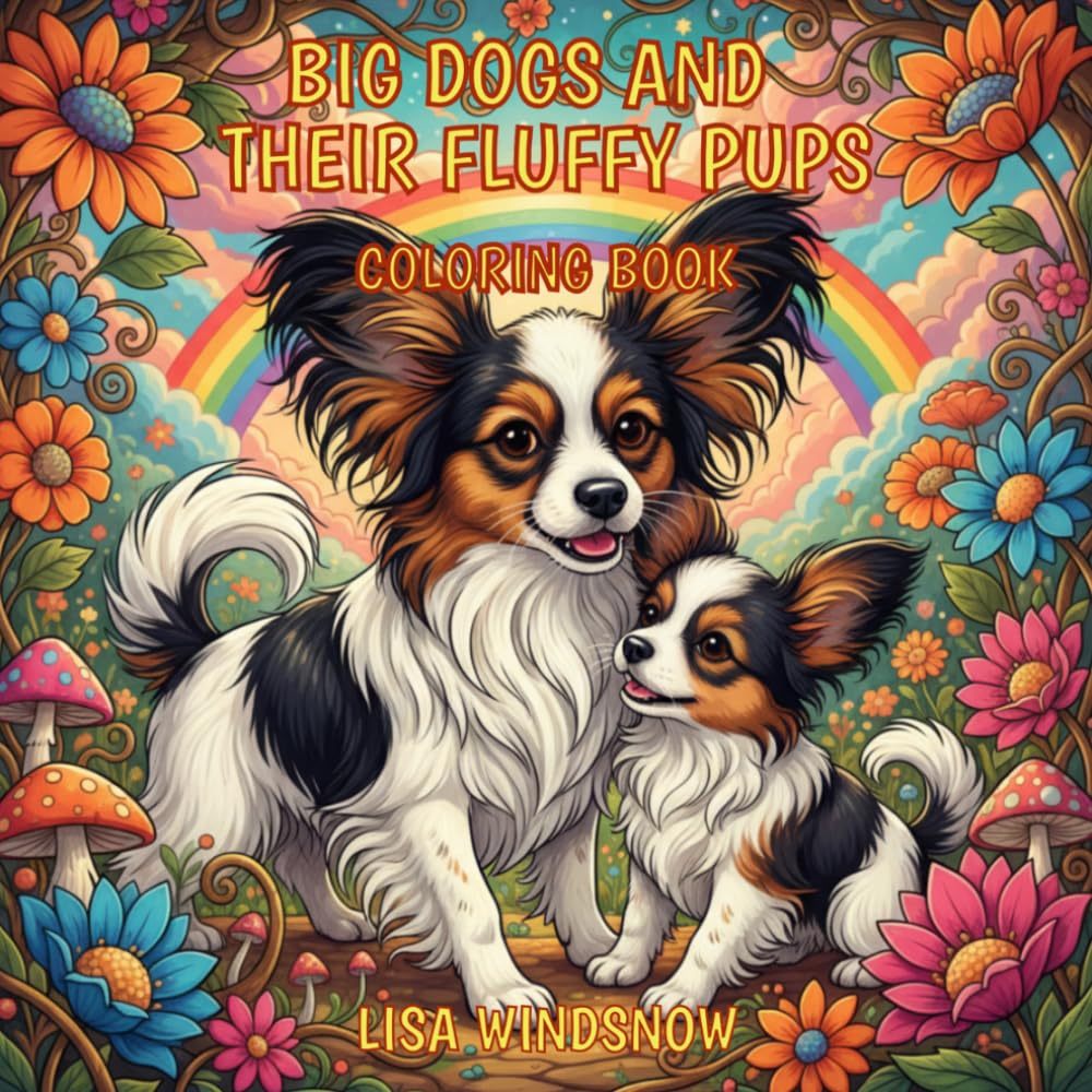 BIG DOGS AND THEIR FLUFFY PUPS: COLORING BOOK