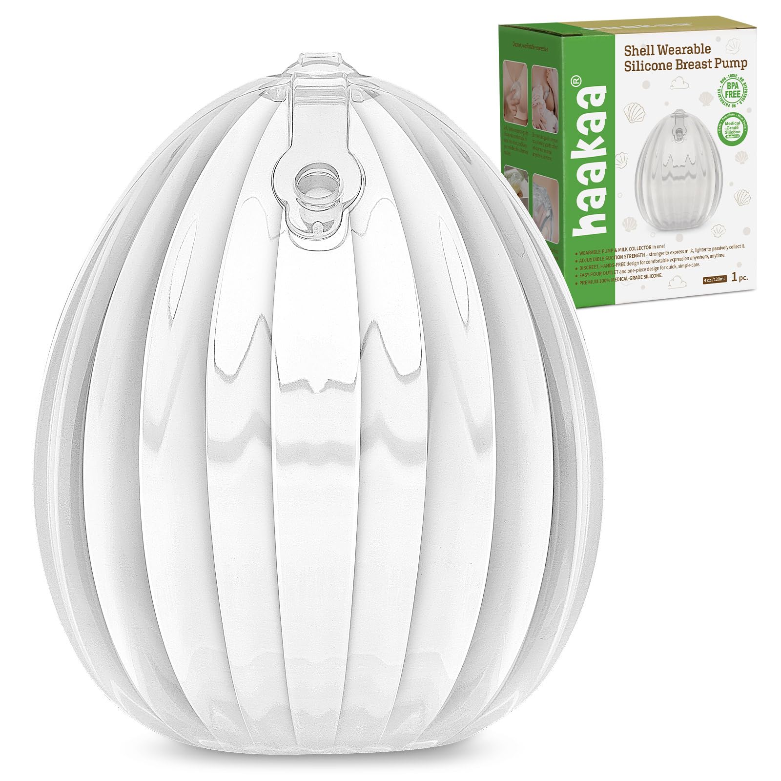 haakaa Shell Breast Pump,Wearable Manual Breast Pump,120ml-1PC