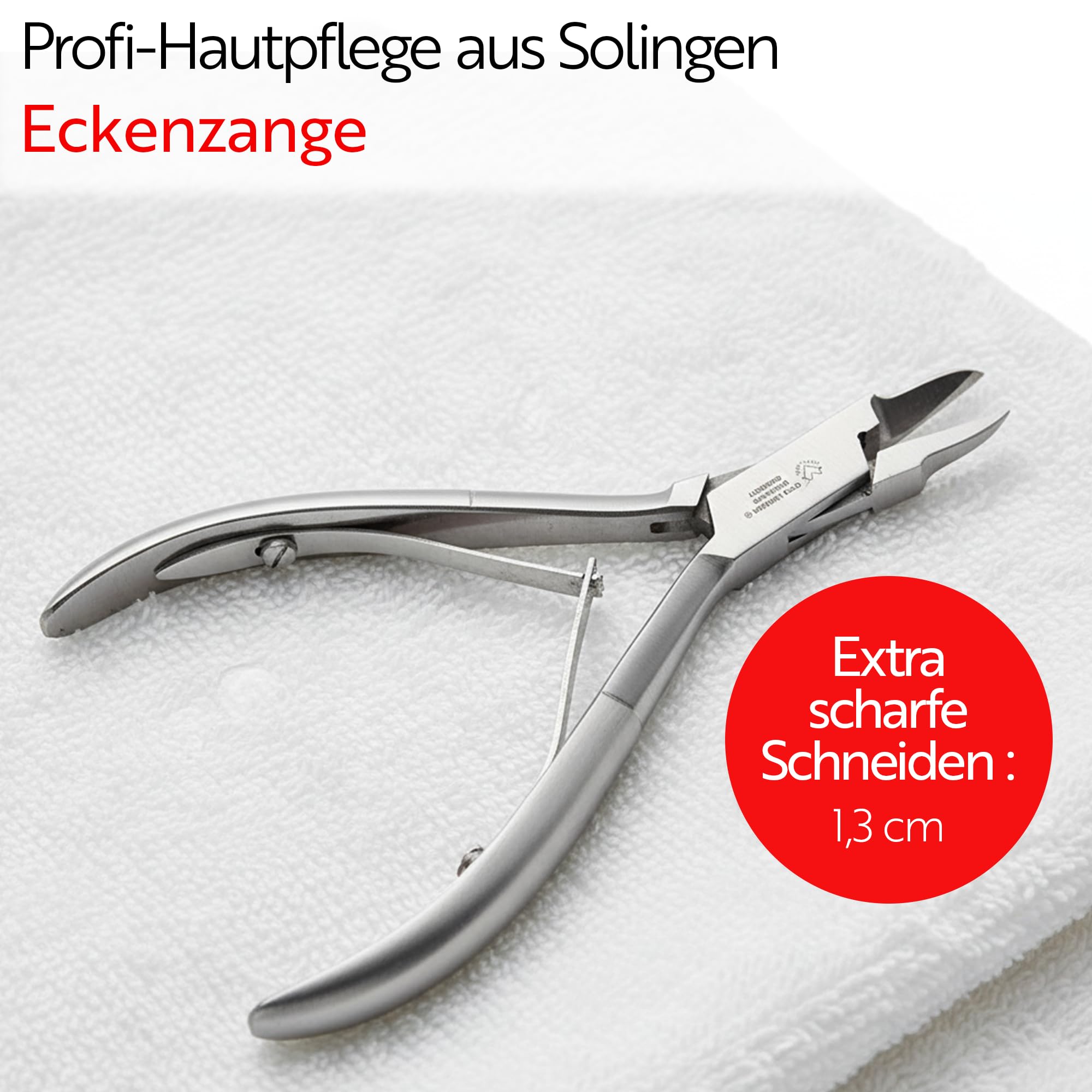 OTTO HERDER - Eckenzange 11,2cm rostfrei für die Fusspflege - Nagelzange Spitz mit schlanker dünner Schneide speziell für eingewachsene Nägel