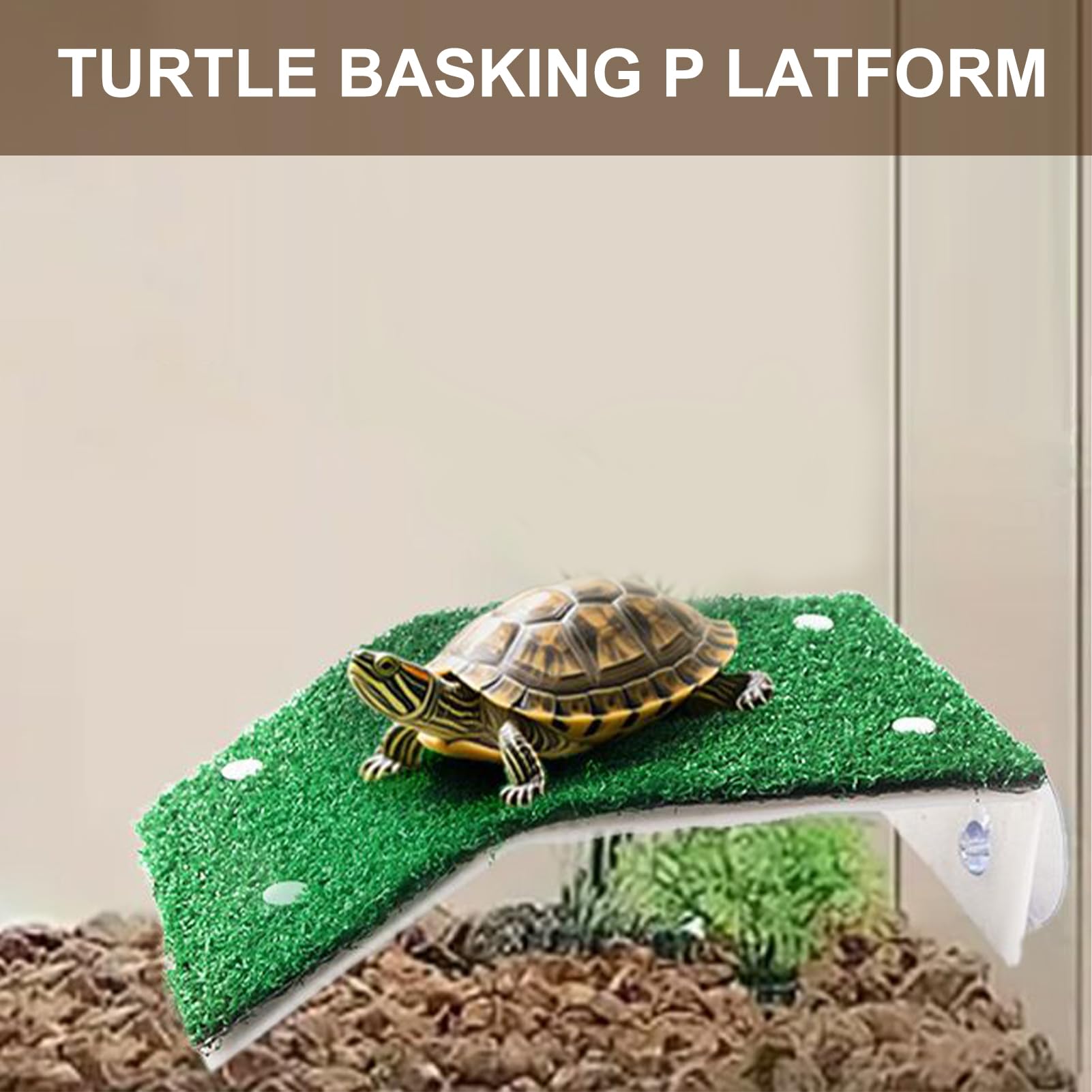 Plataforma para Tomar El Sol para Tortugas: Diseño Seguro Y Cómodo, Área para Tomar El Sol En ElTanque DeTortugas | Simulación De Animales De Hierba, Tierra De Descanso para Cangrejos, Tortugas,