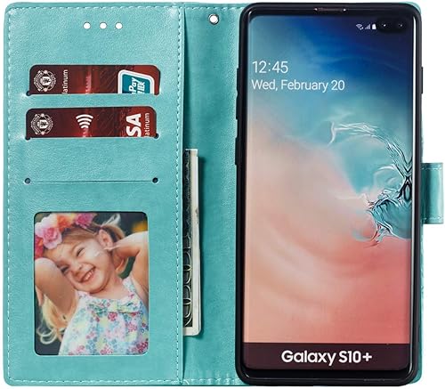 Miniatura 9 de EYZUTAK Funda de piel con diseño de mandala para Samsung Galaxy S8 Plus, con tapa y ranuras para tarjetas, soporte magnético, funda protectora ultra