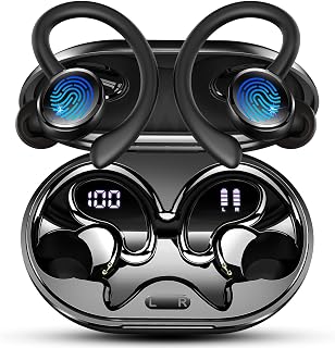 2026 Nueva Auriculares Inalambricos Deportivos, Auriculares Bluetooth 5.4 HiFi Estéreo con 4 HD Mic, 50H Cascos Inalambricos Bluetooth con Cancelacion Ruido ENC, Pantalla LED, IP7 Impermeable Cascos