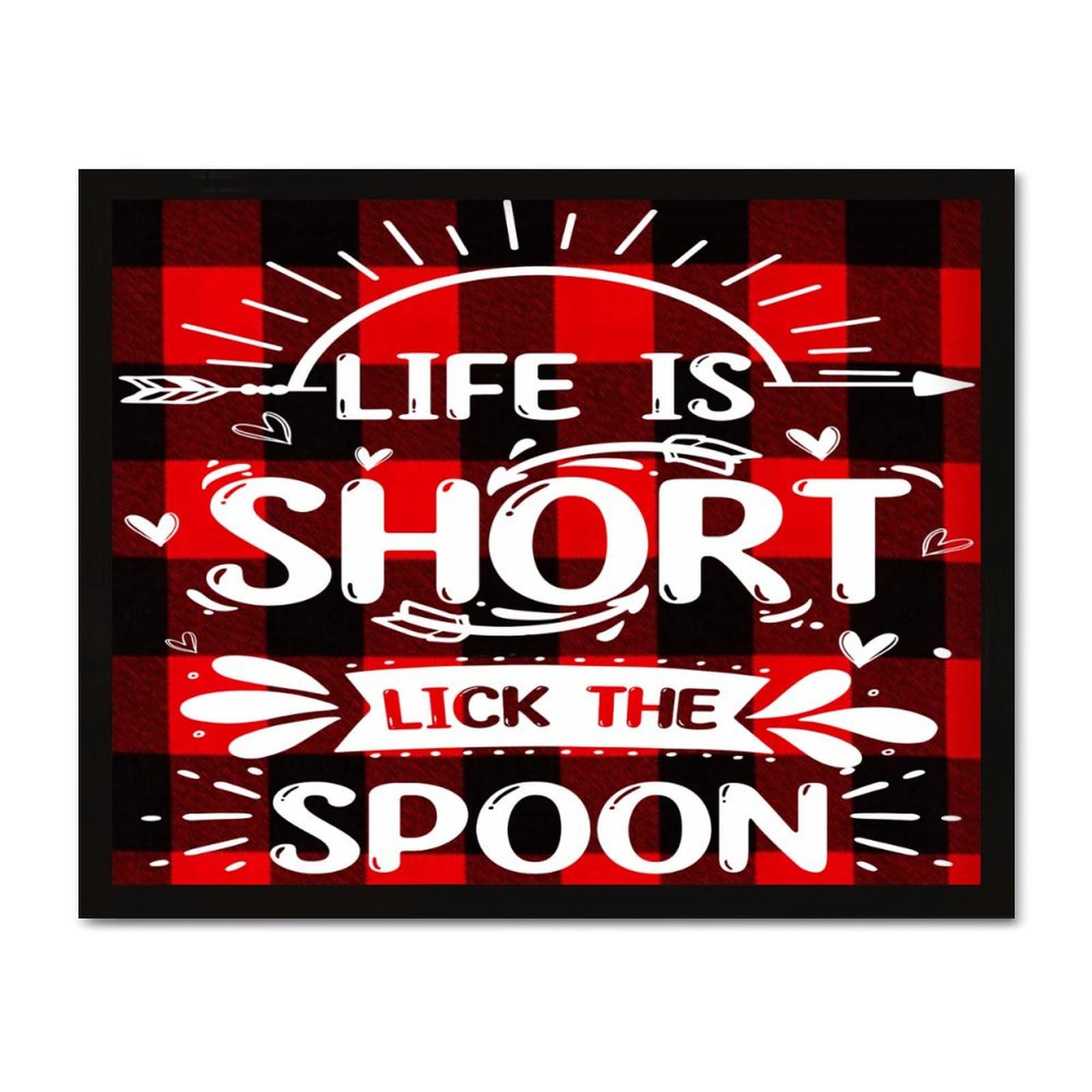 Cadre en bois vieilli Life Is Short, une décoration murale haut de gamme de 40,6 x 50,8 cm