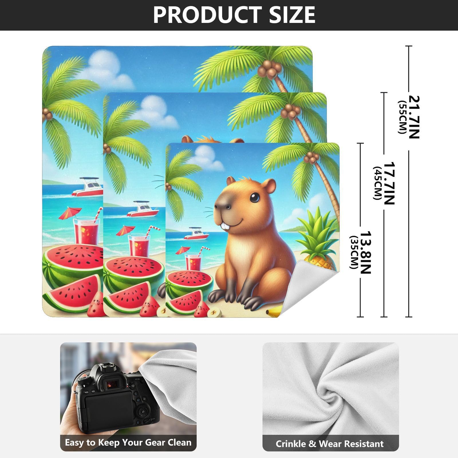 Joko Ivery Capybara Summer Fruits Beach Camera Lens Wrap 21.7