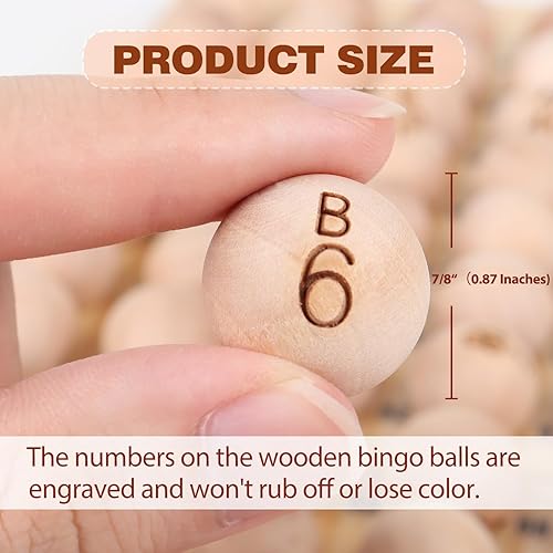 Miniatura 12 de GSE Games & Sports Expert Bolas de bingo de 7/8 pulgadas, bolas de repuesto multicolor con ventana de fácil lectura para fiestas, rifas de premios