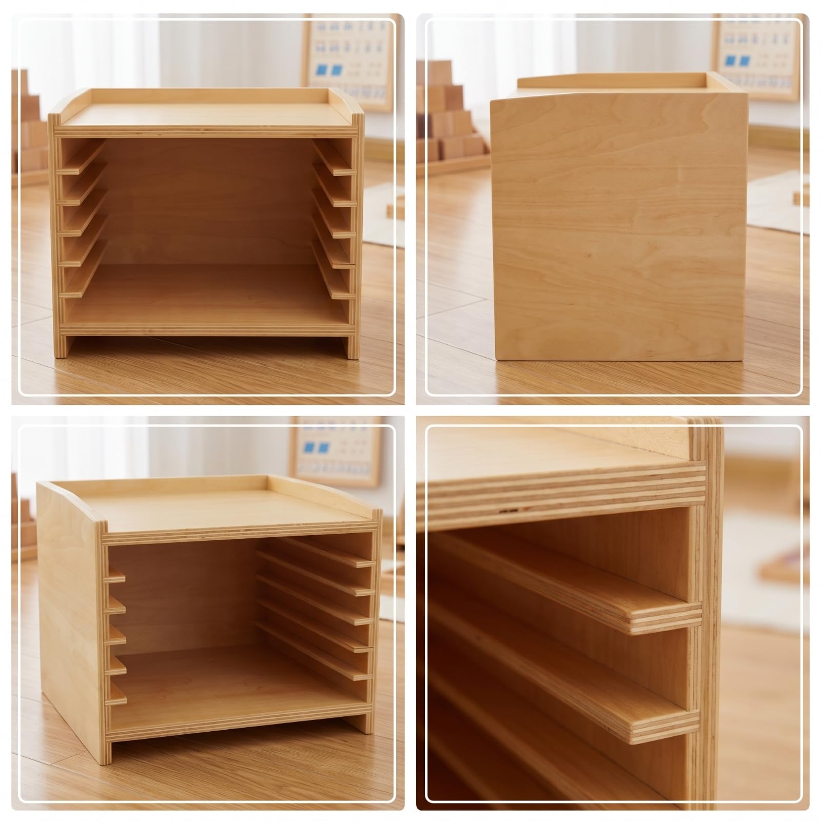 predolo Mobile Educativo in Legno Scaffale con Fessure Aperto Libreria Montessoriana per Maestre, Cameretta