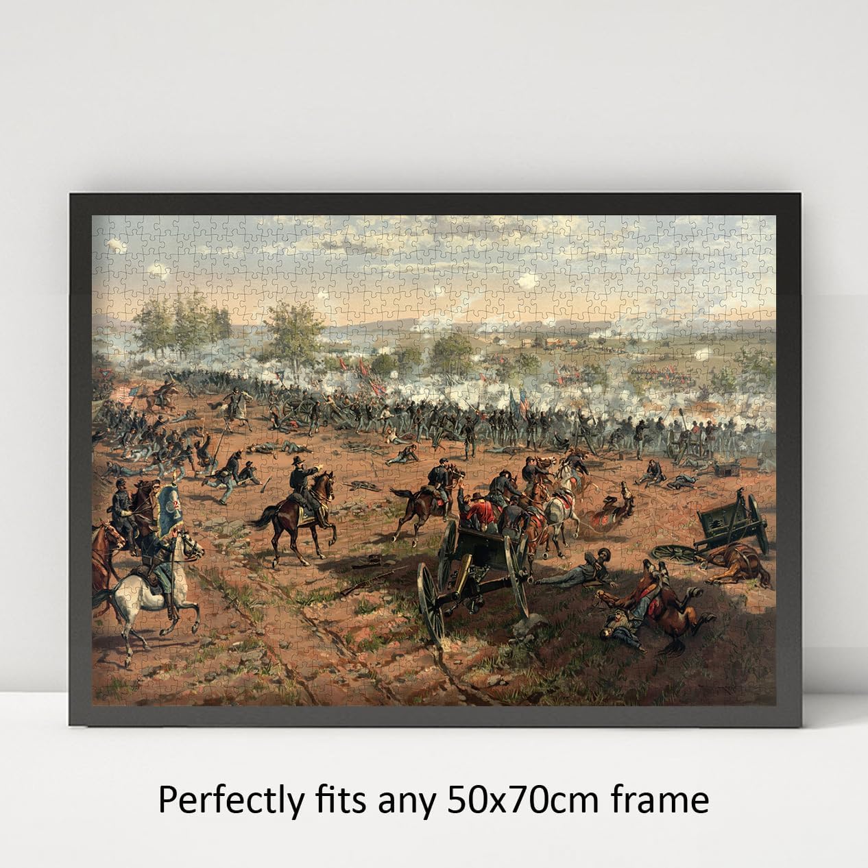 1000 Piece Jigsaw Puzzle | Battle of Gettysburg by Thure de Thulstrup, 1887. Shows Major General Winfield S. Hancock Riding Along The Union | Gettysburg Civil war Puzzle