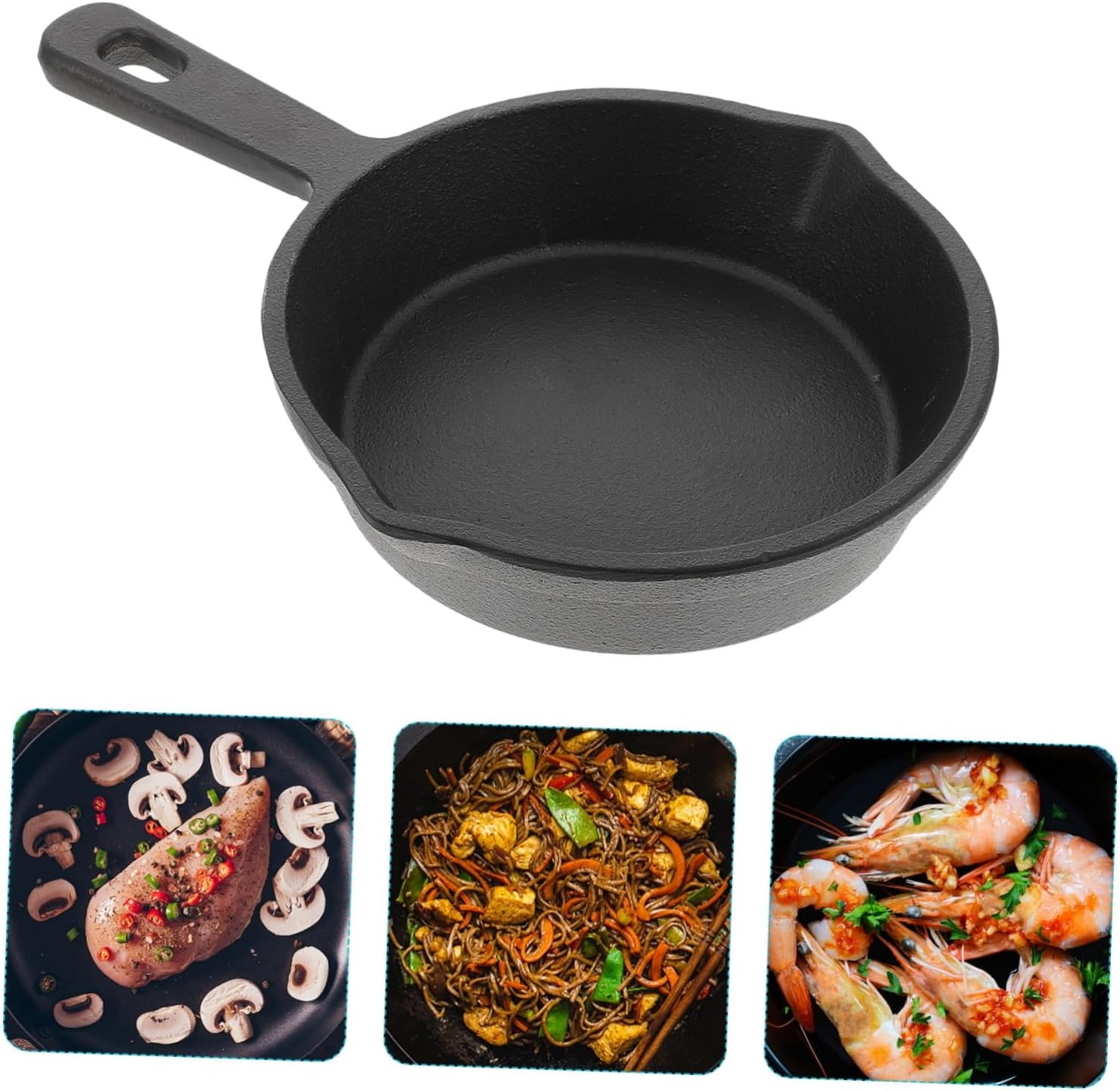 Alipis Non Stick Pan Frying Pan Cast Iron Pancake Cooker Gas Induction Easy Clean