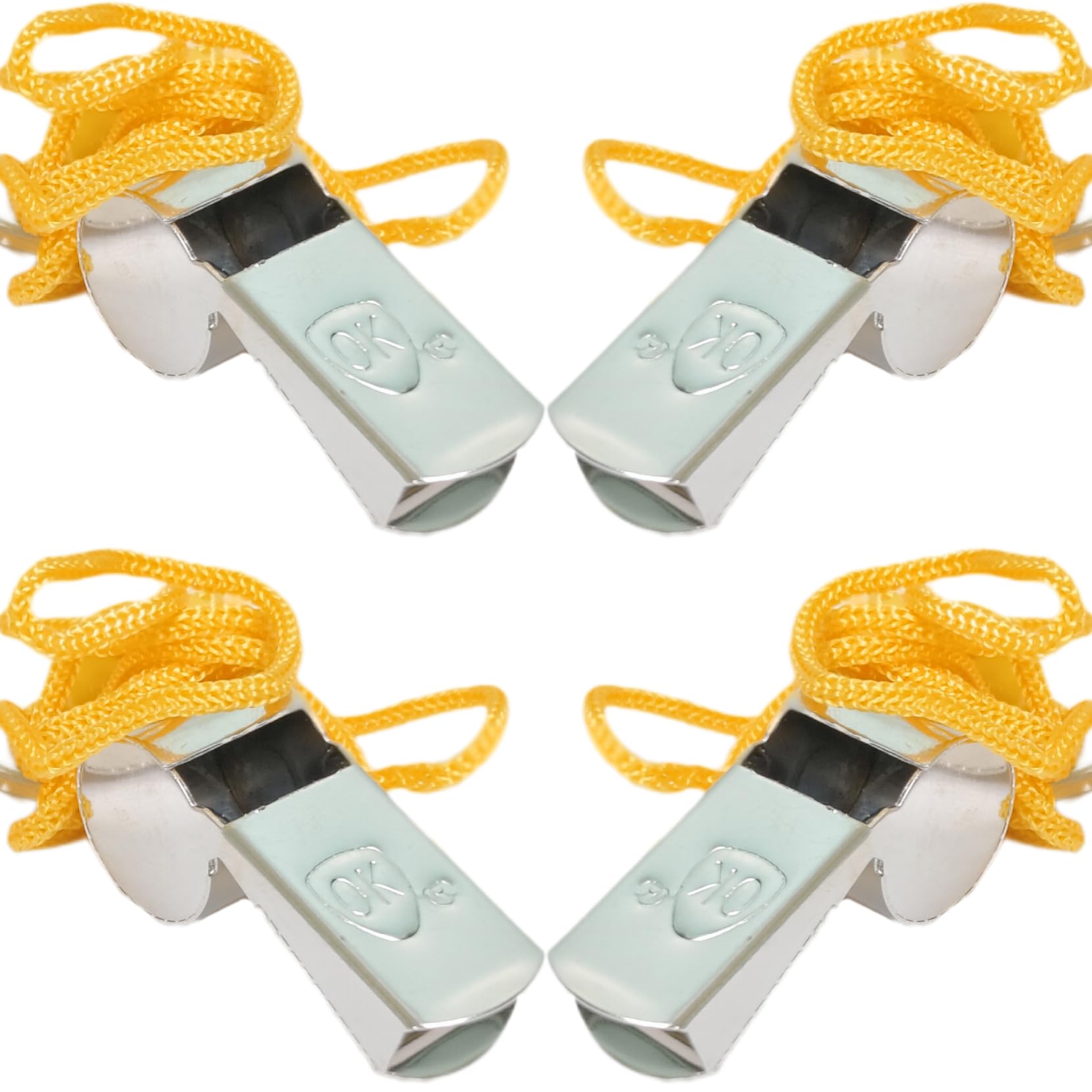 Hope Kart Whistle for Sports Coach Referee Police Football High Sound with Rope Lanyard for Kids Adults Stainless Steel Metal Seetee, Silver (Medium 4 pc) (B0D3Y64MSS) Amazon Price History, Amazon Price Tracker