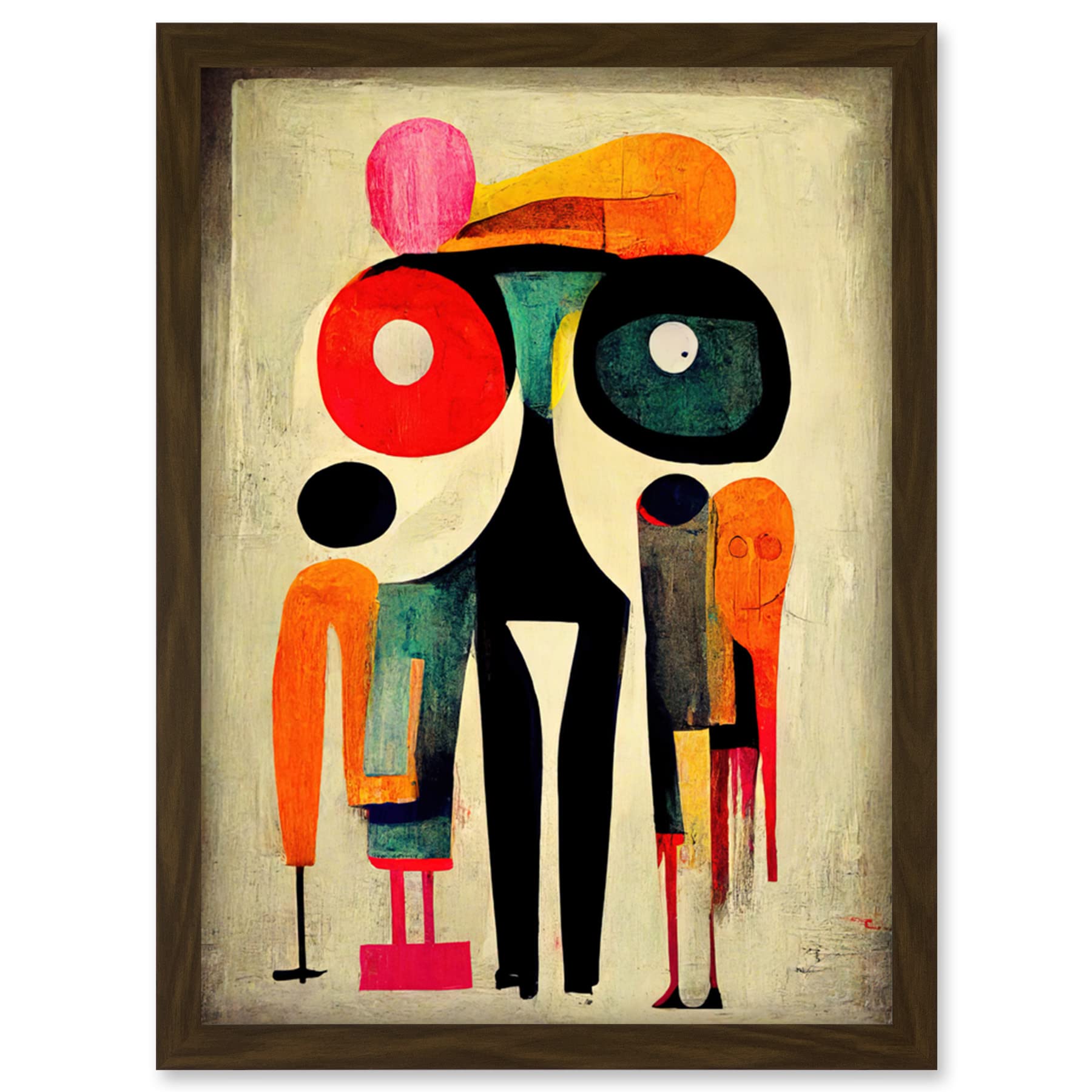 Abstract Colourful Pop Art People Artwork Framed Wall Art Print - A4 Size - New - Artery8
