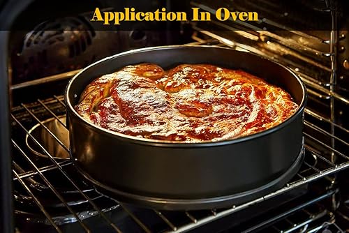 Miniatura 4 de Tellshun Paquete de 2 moldes para hornear Springform 9, molde para hornear de 10 pulgadas, a prueba de fugas, antiadherente, parte inferior