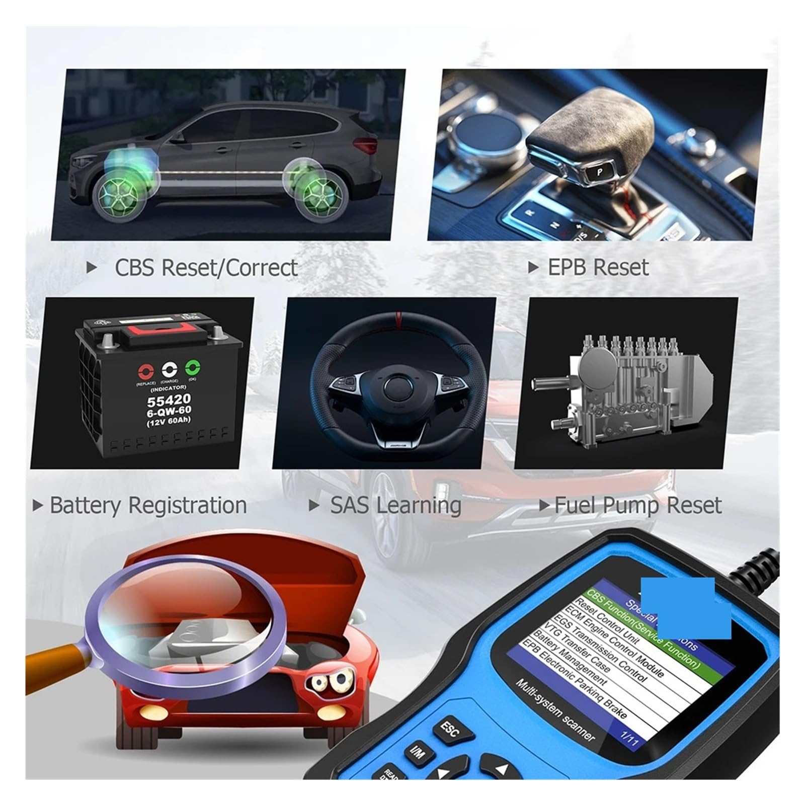 BM500 Pełny system OBD2 Scanner dla E93 E65 Airbag EPB TPMS Reset OBD 2 Diagnostyka Wielojęzyczne narzędzie diagnostyczne samochodu,Przyjazny dla użytkownika
