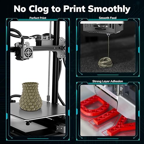 Vista 219 de AMOLEN - Paquete de 4 carretes de filamento de ácido poliláctico de seda para impresora 3D, brillante, bicolor, 1/16 de pulg./1.75 mm, azul Verde