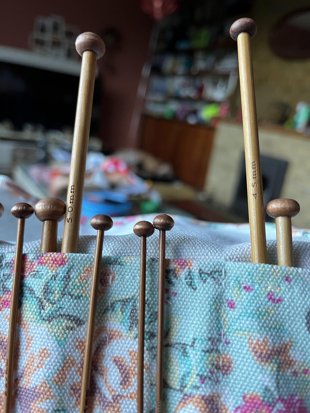 Coopay Straight Bamboo Knitting Needles 35cm, Lightweight Wooden