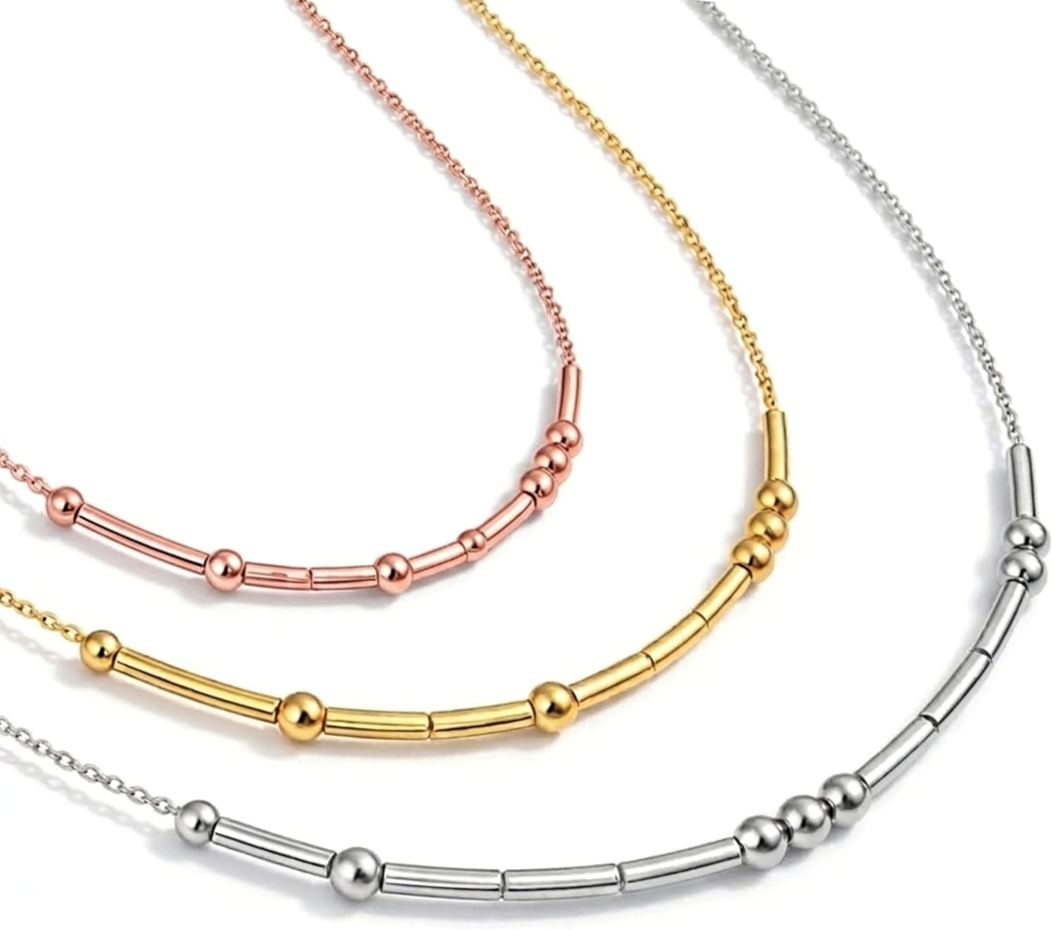 Personalized Morse Code Name Necklaces for Women | 925 Sterling Silver Hidden Secret Message | Mama Necklace for Women | Morse Code Jewelry