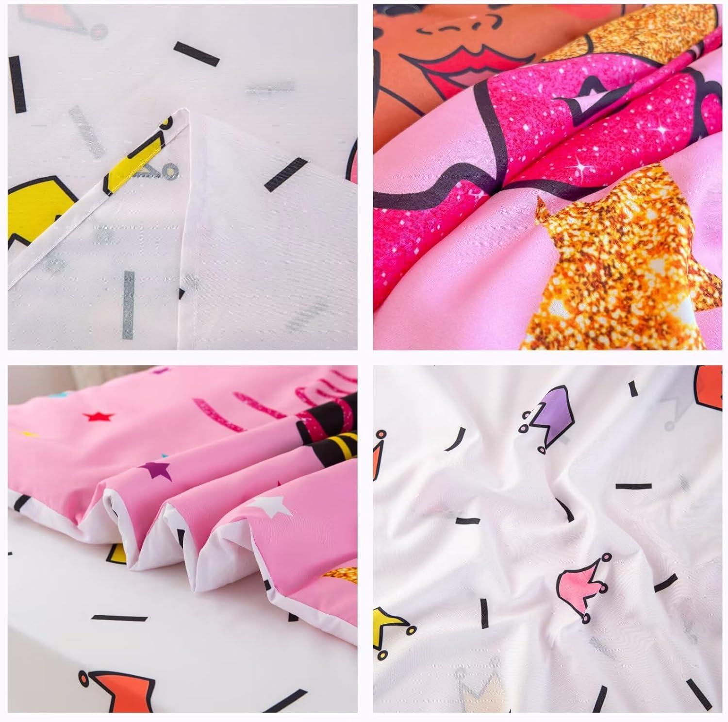 4 Piece Toddler Bedding Set for Girls,Toddler Black Girl Magic Comforter Set,Black Princess Toddler Bed Comforter Set Includes Comforter, Flat Sheet,Fitted Sheet,Pillowcase - Image 8