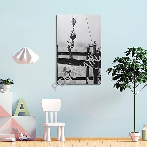 Miniatura 4 de Empire State - Póster vintage de trabajadores de la construcción en blanco y negro, pósteres estéticos e impresiones sobre lienzo, póster artístico