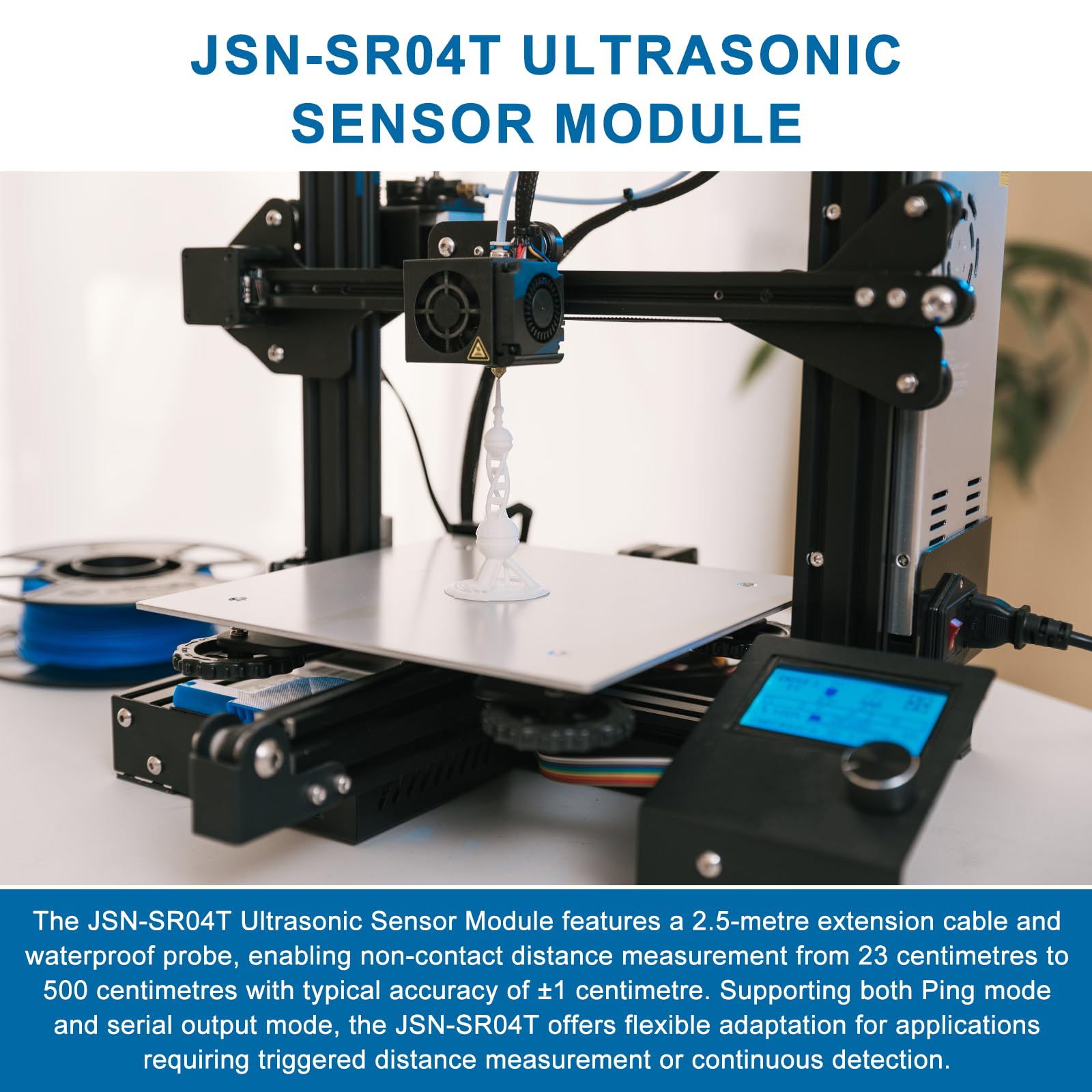 JSN-SR04T Lot de 3 modules de capteur à ultrasons intégrés, module de mesure à ultrasons, capteur de stationnement, module de capteur à ultrasons applicable pour éviter les obstacles, contrôle