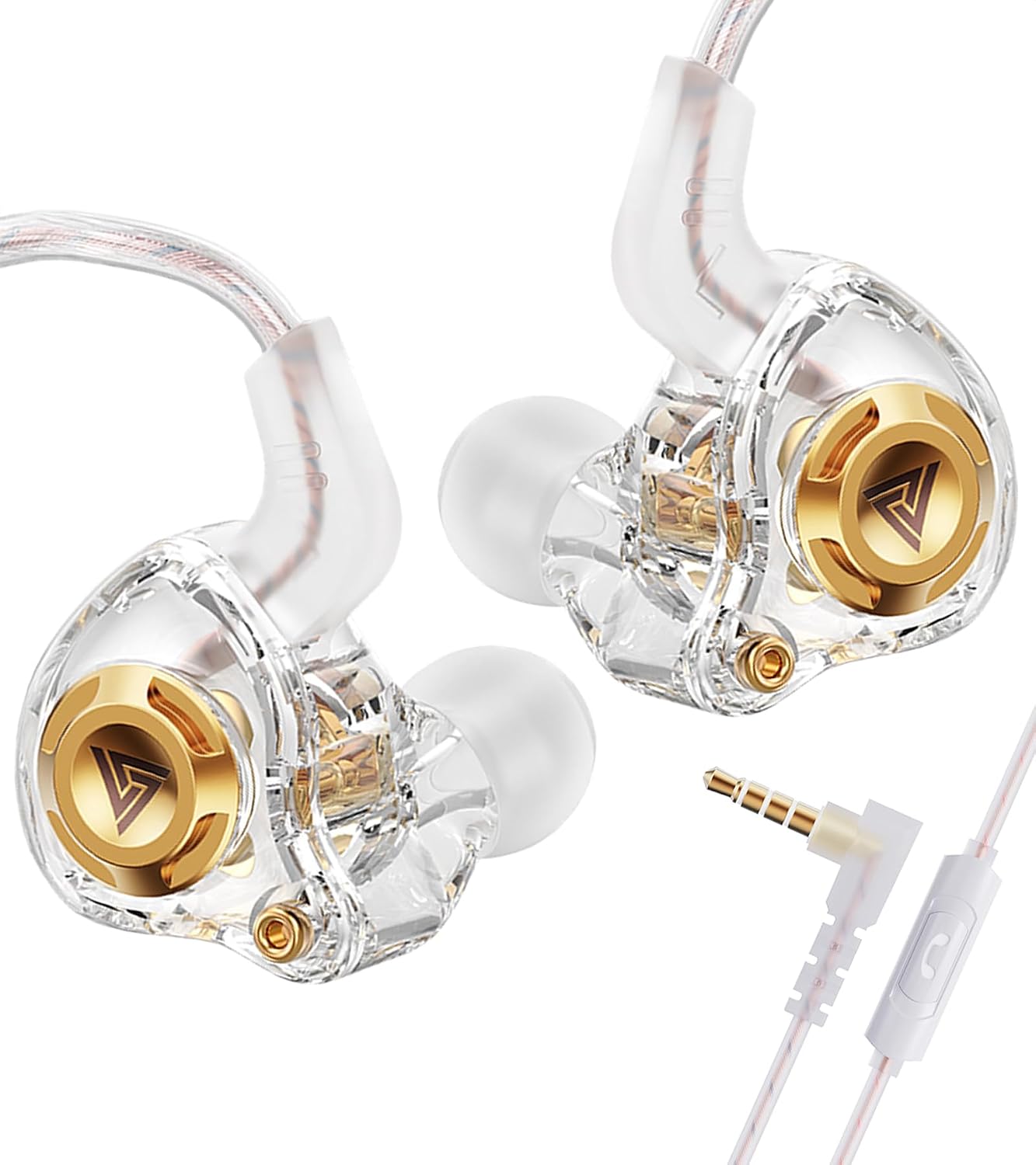 Wired Gaming Headphones IEM Earphones with 1DD,QKZ Ak6 SRS in Ear Monitor, HiFi Earbuds, Crystal Clear Hi-Res Sound with Microphone&New 11mm Dynamic Driver for Gaming,Video Musicians, Singers