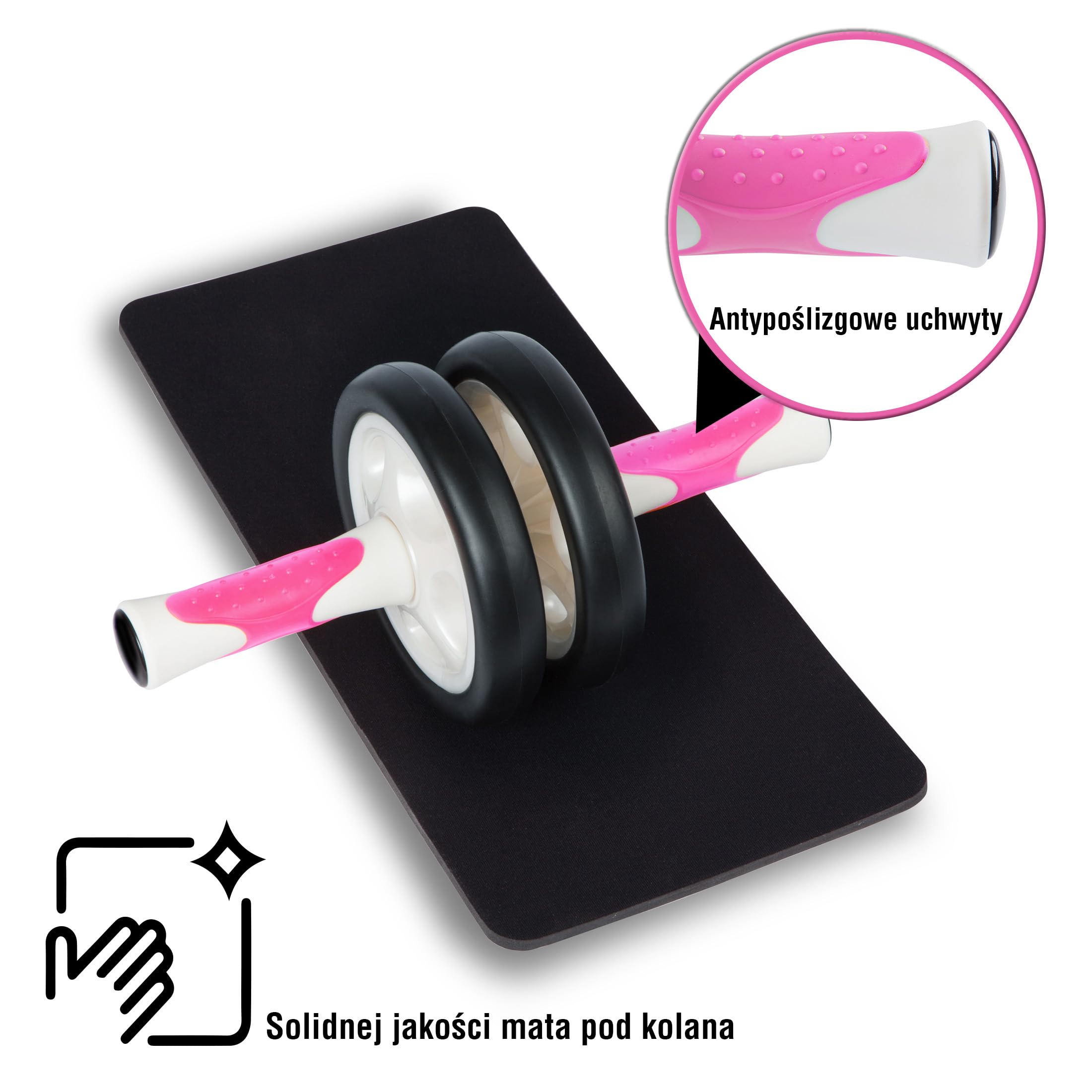 Ultrasport AB wałek, AB trener w tym mata pod kolana, trening brzucha mężczyzn i kobiet, wielofunkcyjny wałek mięśni brzucha, również dla seniorów, kompaktowy, składany trener mięśni