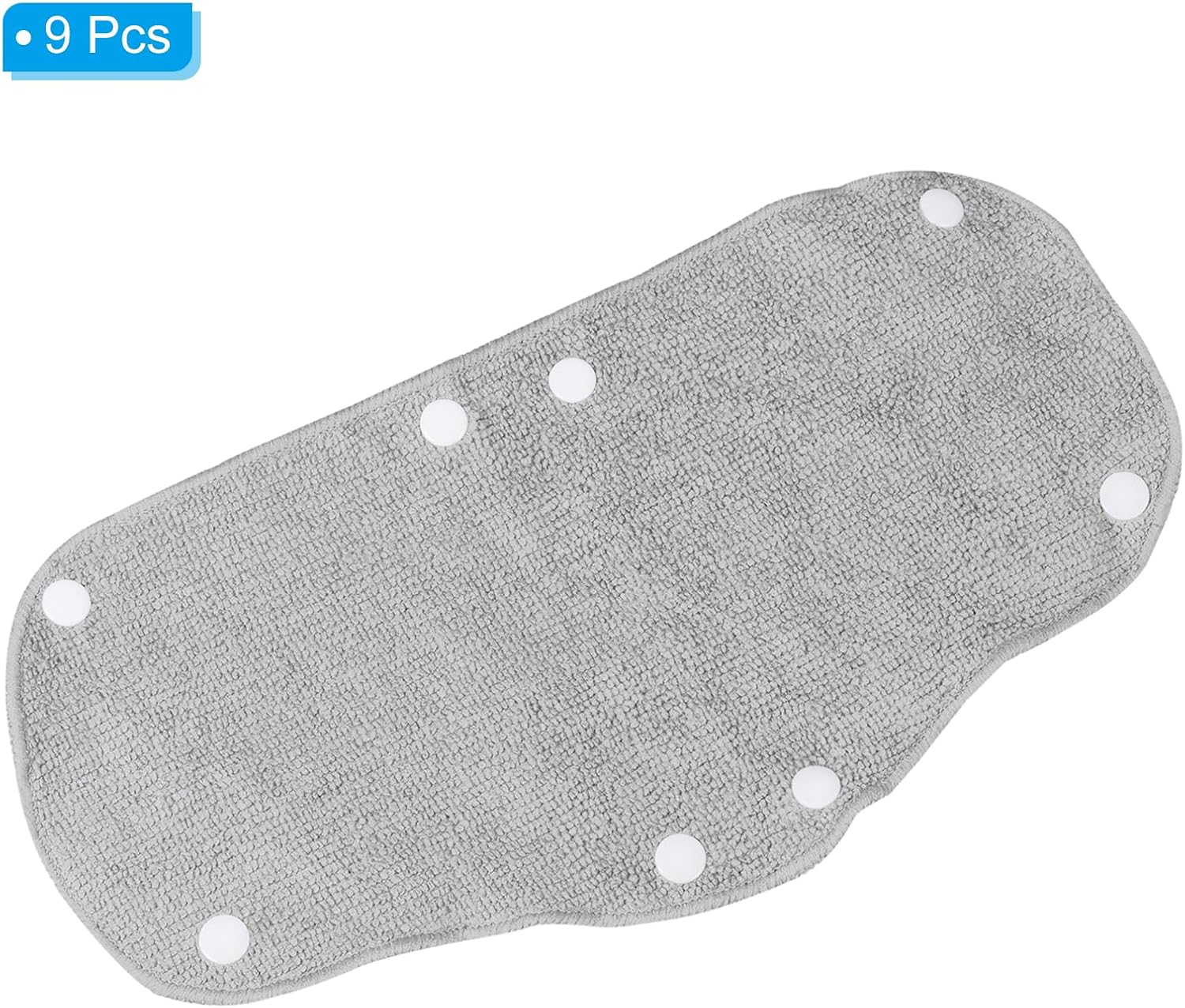 PATIKIL Hard Hat Sweat Band, 9 Pack Cotton Hard Hat Liner Sweatband Washable with Snap Button for Safety Helmet, Light Gray