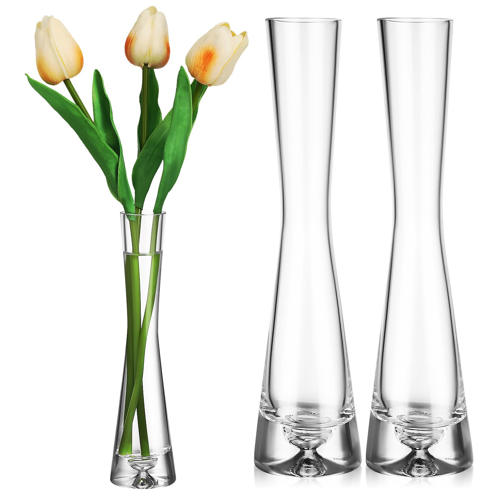 Petits vases en verre Veemoon : lot de 3 pour décoration de table