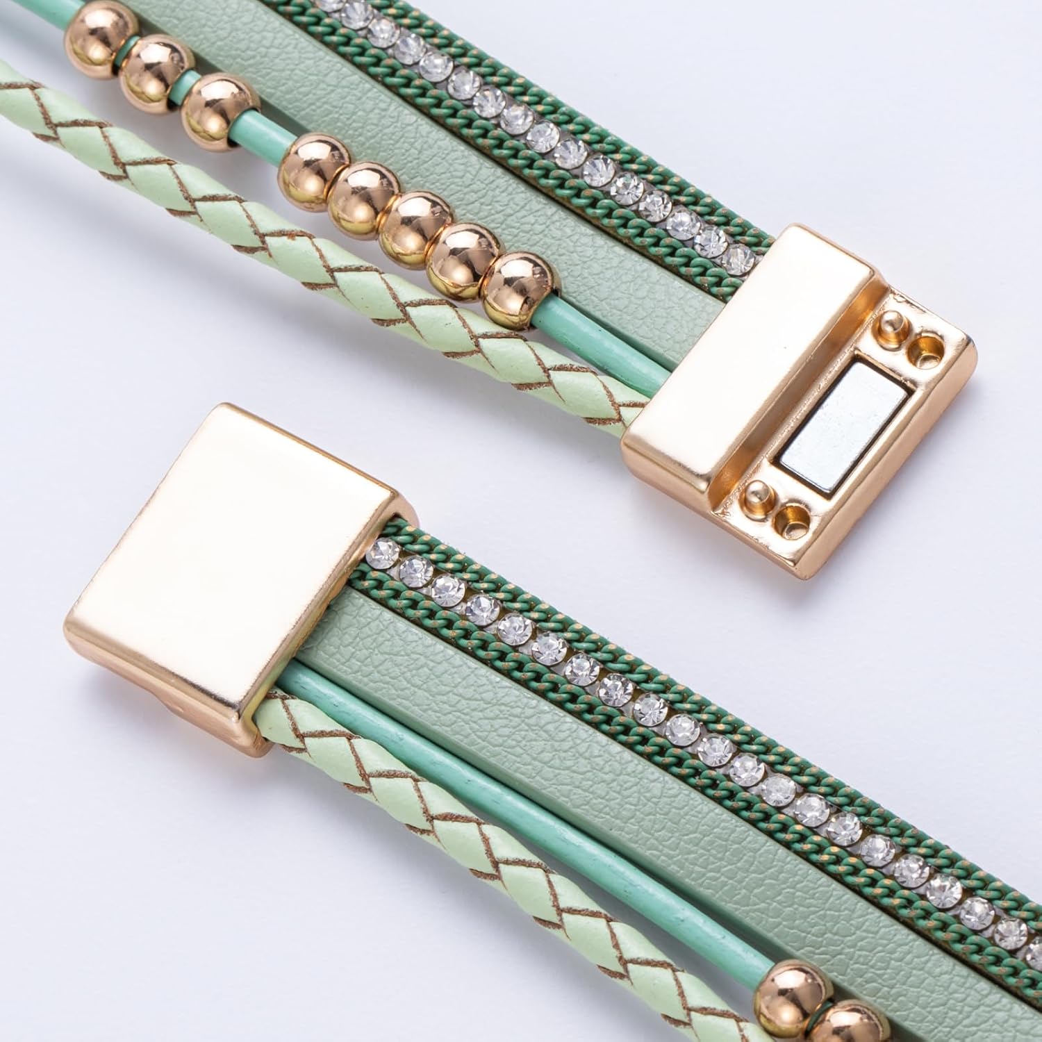 FANCY SHINY Boho Leather Wrap Bracelet Stackable Infinity Chunky Cuff Bracelets Western Hippie Outfits Jewelry Valentine Gifts for Women - Image 5