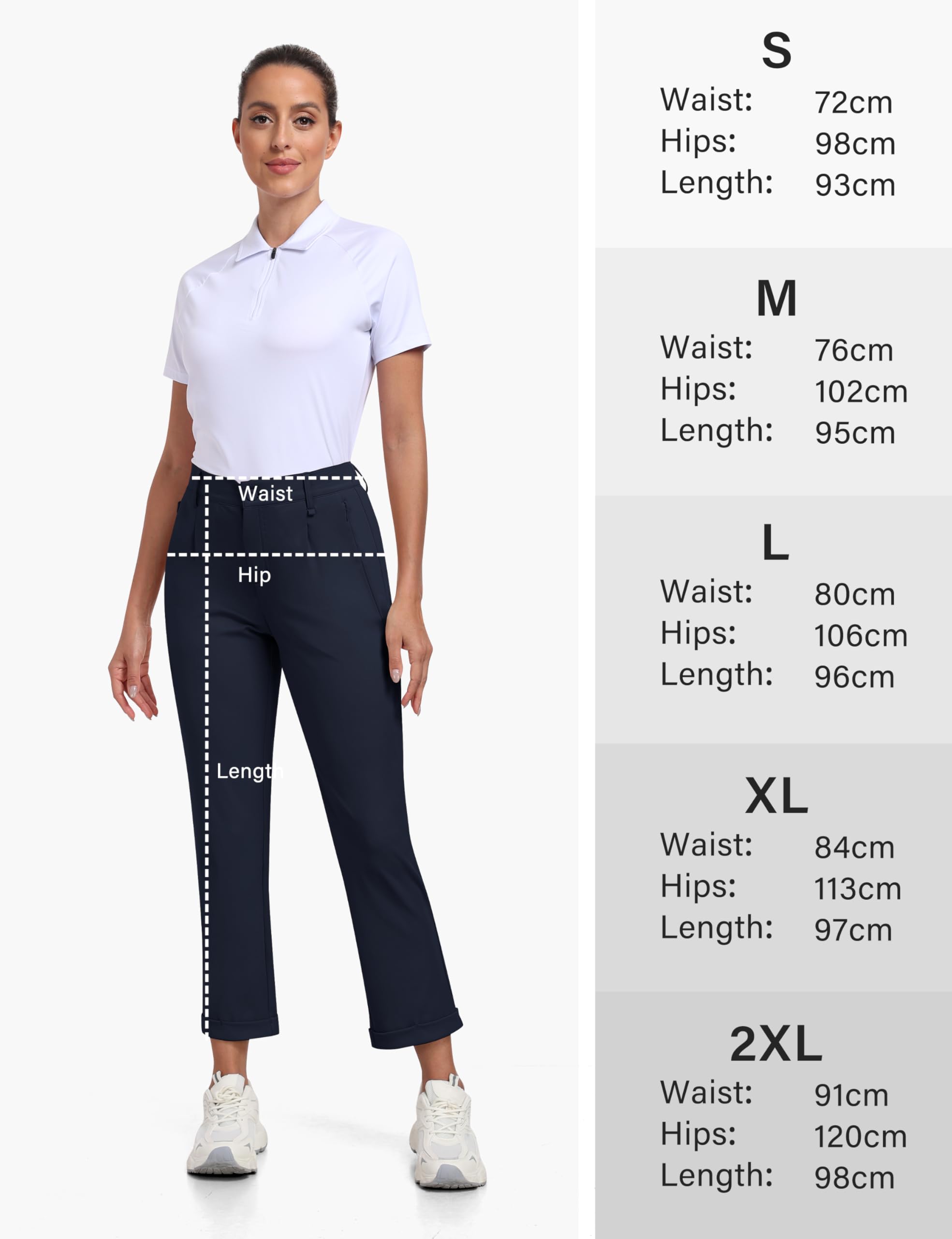 MoFiz Pantaloni da Golf da Donna Business Lavoro Pantaloni con Tasche per Ufficio Viaggio Casuale