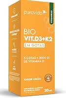 Bio Vit.D3+K2 (Vitamina D3+K2) Liquida de 20 ml Sabor de Limão-PuraVida