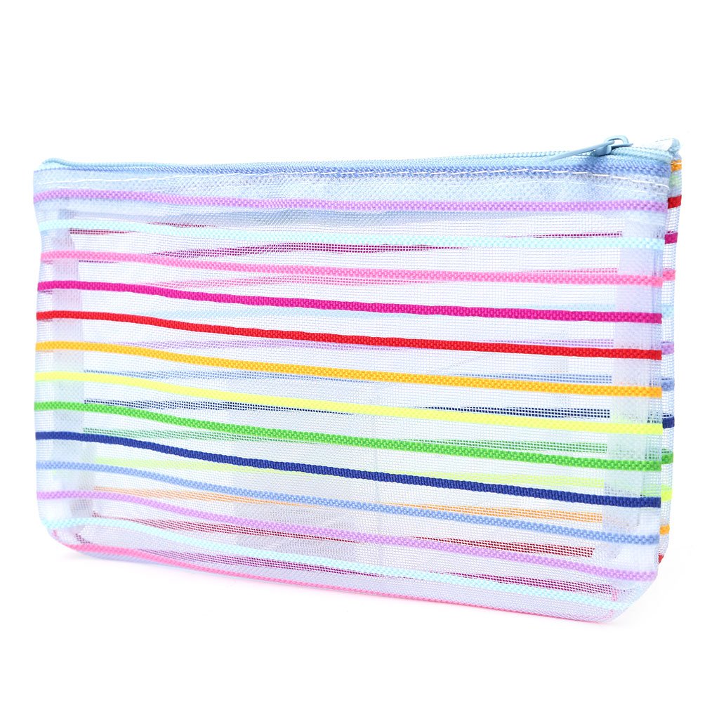 Junlinto Fashion Women Nylon Mesh Makeup Case Cosmetic Bag Pouch Toiletry Organizer Bags