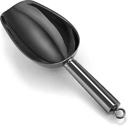 P&P CHEF Cuchara pequeña para hielo, cuchara de harina de acero inoxidable de 6 onzas, para cocina, jardín, bar, boda, baño, resistente, no tóxica y