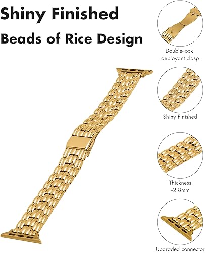 Miniatura 3 de Compatible con Apple Watch Band de 1.772 pulgadas, 1.732 pulgadas, 1.654 pulgadas, 1.614 pulgadas, 1.575 pulgadas, 1.496 pulgadas, para mujer,