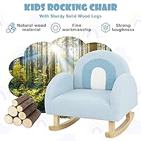 Vista 9 de Sofá Infantil INFANS, Silla Balancín para Niños Pequeños con Estructura de Madera Sólida, Diseño Antivuelco, Tela de Felpa, Sillón para Niños