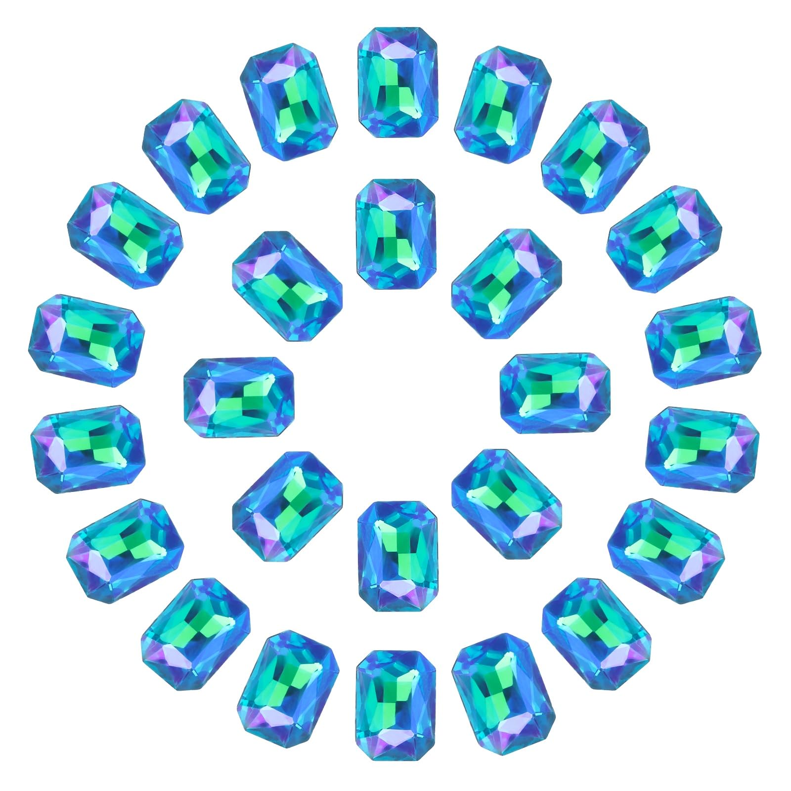 Strass rectangulaires bleu lac 10x14 mm pour réparer et customiser vos tissus