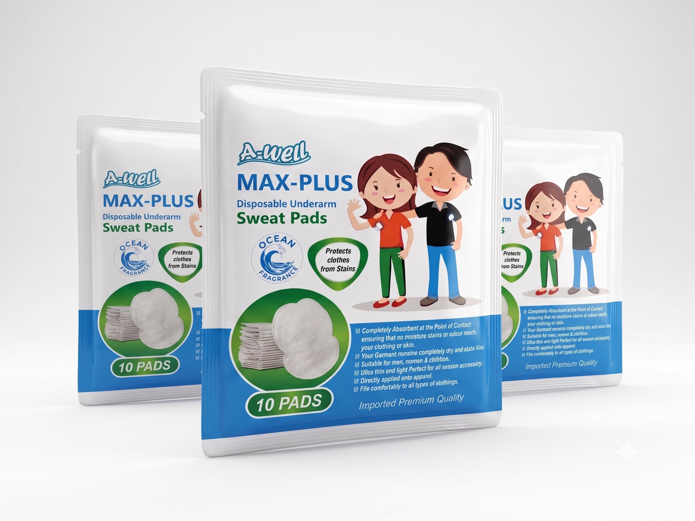 Underarm Sweat Pads Pack of 3 (30 Pads) Disposable Sweat Absorbing Underarm Pads for Men & Women, Soft Non Woven Fabric, Clothing & Sweat Stain Protection-A-Well-picture-33