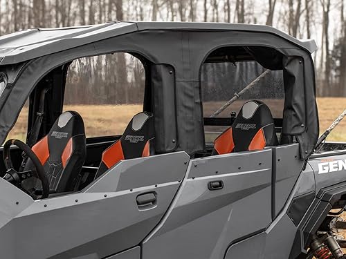 Miniatura 5 de SuperATV Primal Soft Cab - Puertas superiores para Polaris General 4 1000 2017+  Resistente a las abrasiones  Los broches mantienen las ventanas
