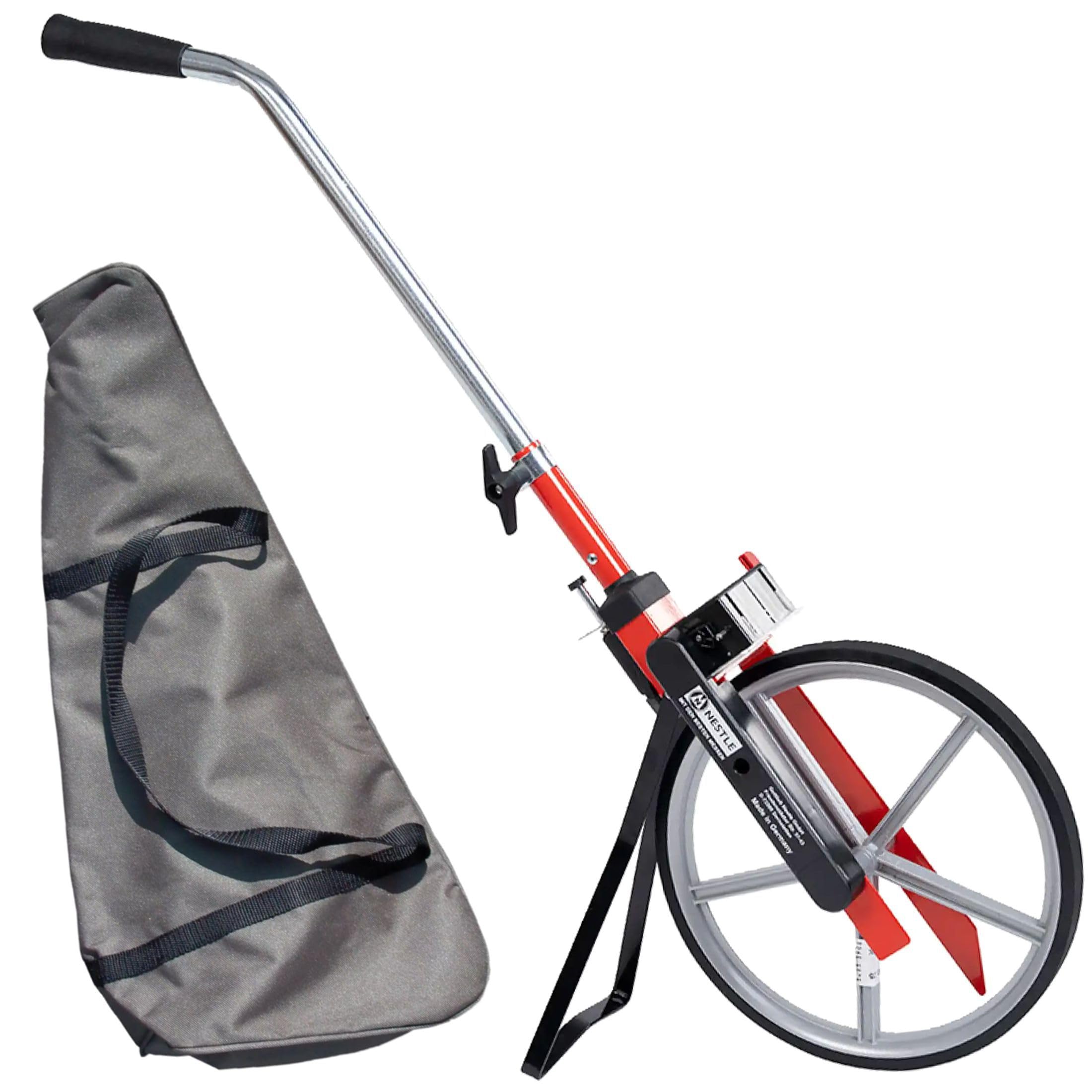 PROFI MESSRAD EICHFÄHIG MIT CM ABLESUNG PLUS TRAGETASCHE Rolltacho Laufrad Baumessrad Vermessungsrad Meßrad Nestle Straßenmessrad Baustellenmessrad Rollrad Speichenrad Rolltachos Laufmessrad