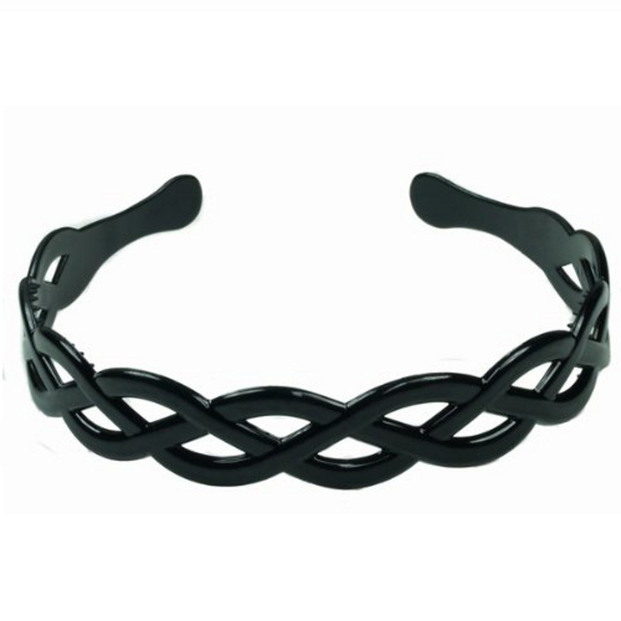 Aliceband - Woven style black plastic weave headband alice band