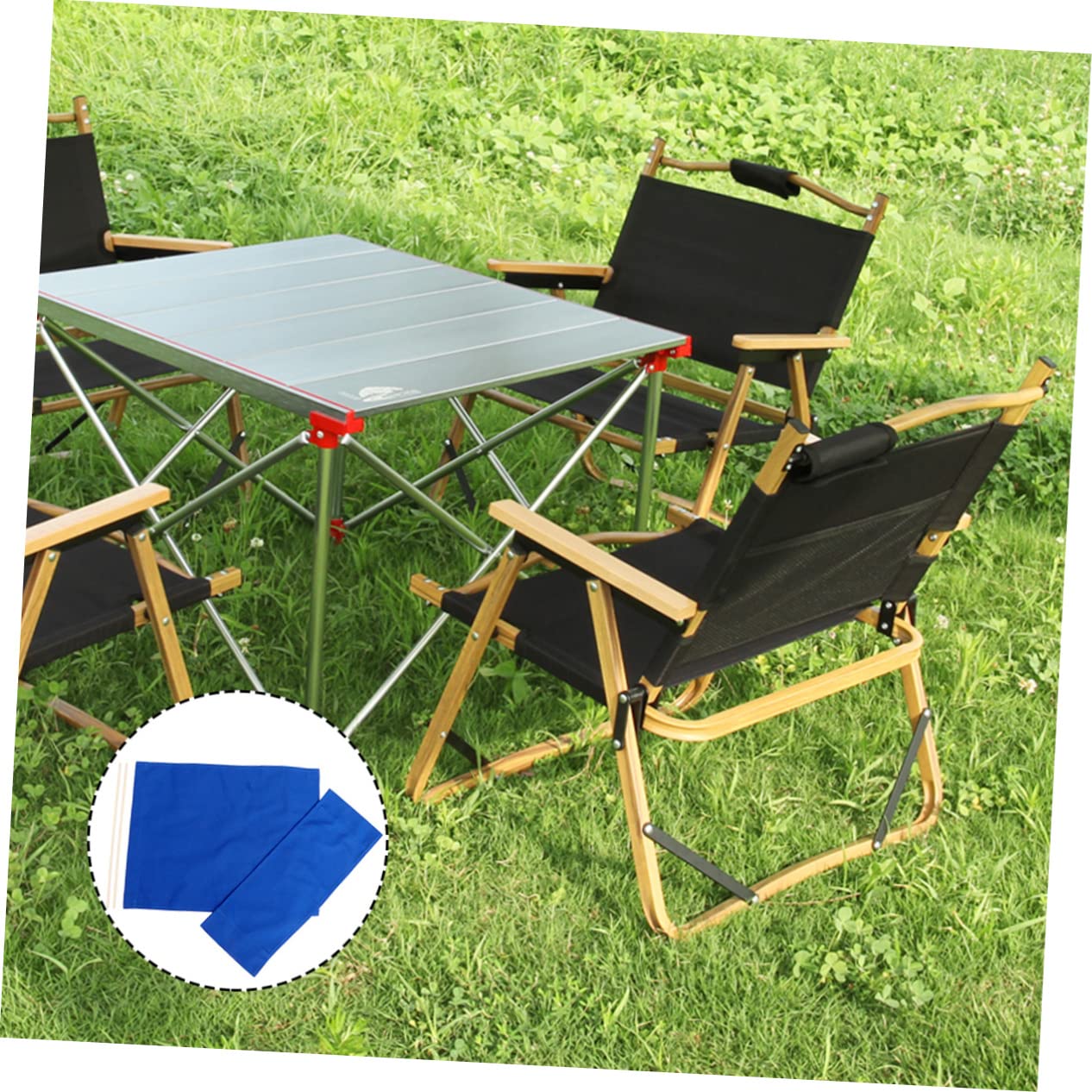 BESPORTBLE Housse De Remplacement Chaise Pliable Toile Noire 54x41cm - Réparation Chaise Camping