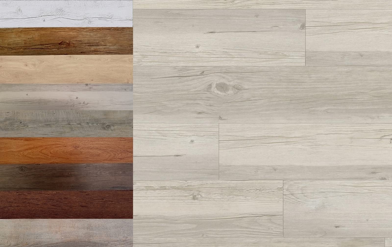 MadeInNature, Dalles PVC, Lames Auto-Adhésives, Grand Choix de Coloris et de Dimensions (Cérusé Blanc, 13.20 m²)