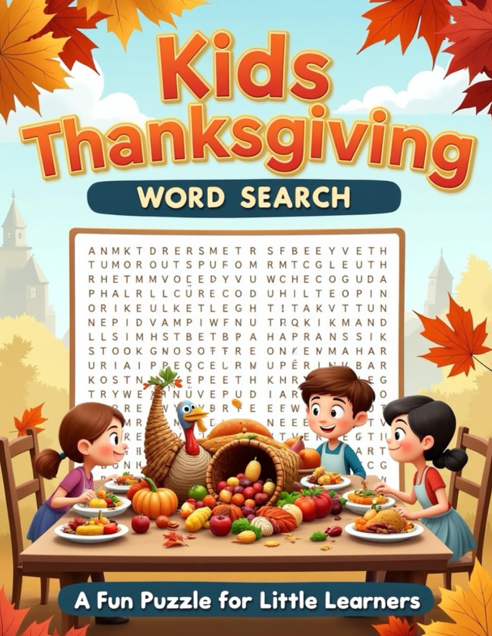 Kids Thanksgiving Word Search: Thanksgiving Activity Puzzles For Young Learners